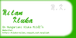 milan kluka business card